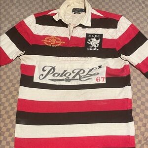 Polo by Ralph Lauren Men's Rugby Shirt - Red, Black, White